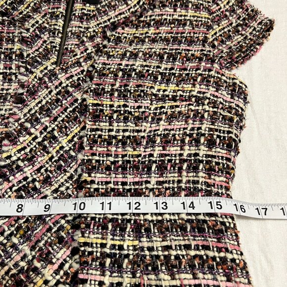 COPY - Karl Lagerfeld Women's Dress Tweed Multicolor Short Sleeve Size 6 V-Neck - Picture 8 of 11